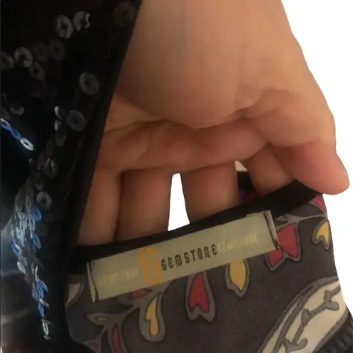 Y2K Black Purple & Gold paisley halter top Size L