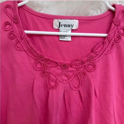 Vintage Y2K embroidered cropped pink tank top Size M