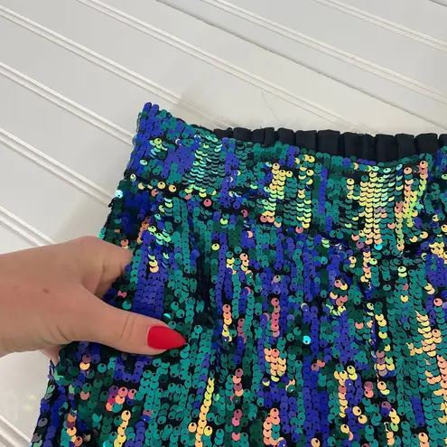 NWT Alix NYC High Waisted Sequin Kimmel Pants Size S Aurora Blue