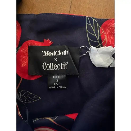 Modcloth NWT  x Collectif Peace, Love, and Pomegranates Navy Blue Tank Top size 6