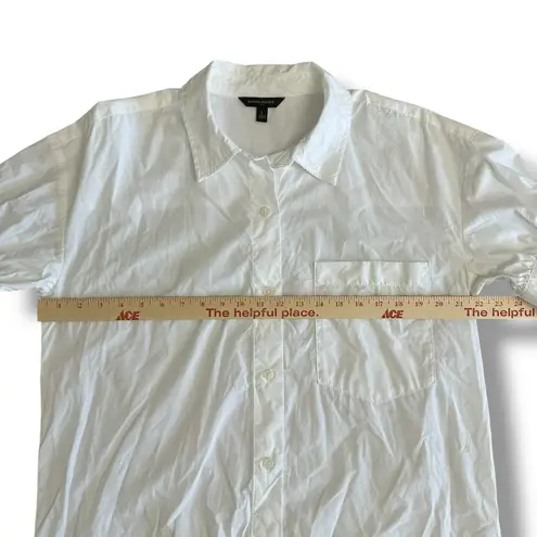 Banana Republic  White‎ Cotton Poplin Shirt Dress Women’s L Midi Button Front