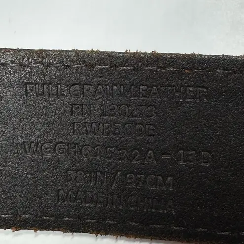 Perry Ellis Western Belt Rhinestone Brass Medallion Leather Size L/XL 35"-40" Boho Festival