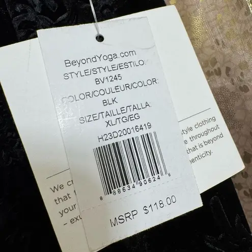 Beyond Yoga Black Baroque Velvet Wide Leg Cozy Lounge Pants XL NWT