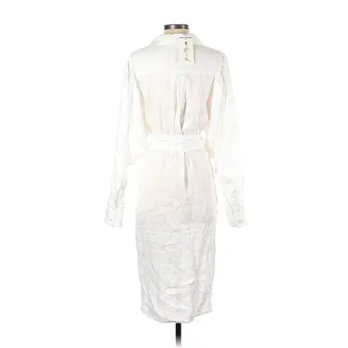 NWT Johanna Ortiz x H&M Oversized Linen Shirt Dress in White Puff Sleeve S