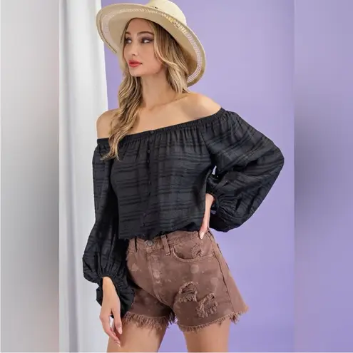 No Excuses ee:some NWT Teal Surpluses Sleeve Off Shoulder Bodysuit sz L