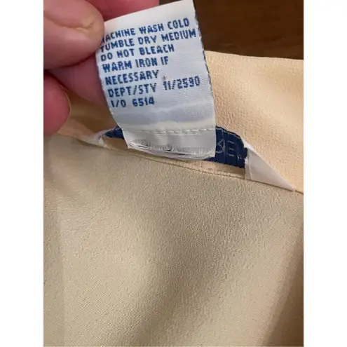 Ship N’ Shore 1970’s NWOT Pale Yellow Button Down Embroidered Short Sleeve RARE Size 16