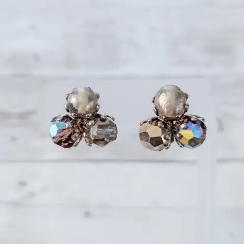 Vintage Clip On Earrings Bronze