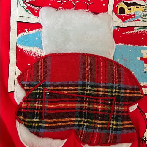 Vintage Kittens Christmas Winter Theme Crewneck Teddy Bear Size L