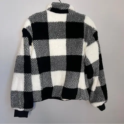 Abound  Buffalo Plaid Quarter Zip Fleece Lined w/pockets NWT Size S