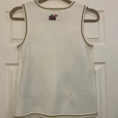 Holiday Time Christmas Knit Off White Small Vest. 2686