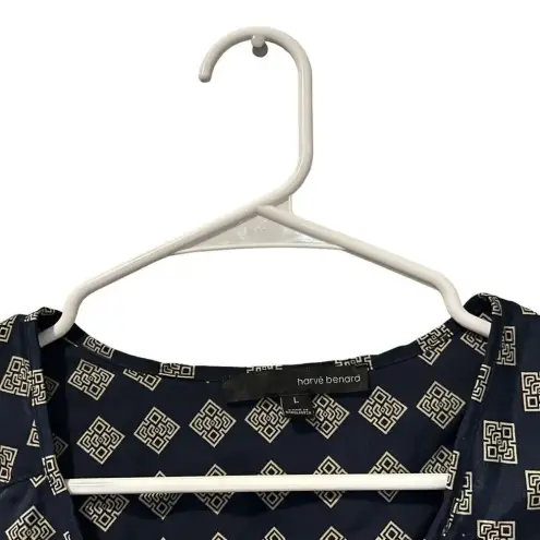 Harvé Benard Harve Bernard Navy Blue and Tan Women’s Blouse Size Large