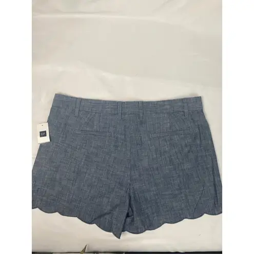 Gap Chambray Scalloped Hem Shorts Blue 4