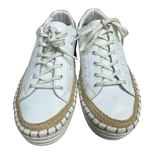 Sam Edelman  Kavi Espadrille Leather Shoes Sz 6.5 Women’s Sneakers White Leather