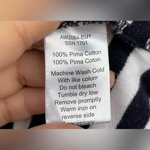 ATM Anthony Thomas Melillo Navy Striped Pima Cotton Dress xs Blue