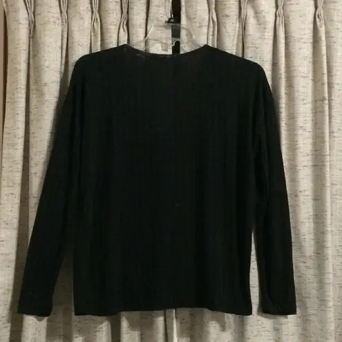 Gimmicks by BKE Gimmicks Black Mesh Lace V-Neck Top