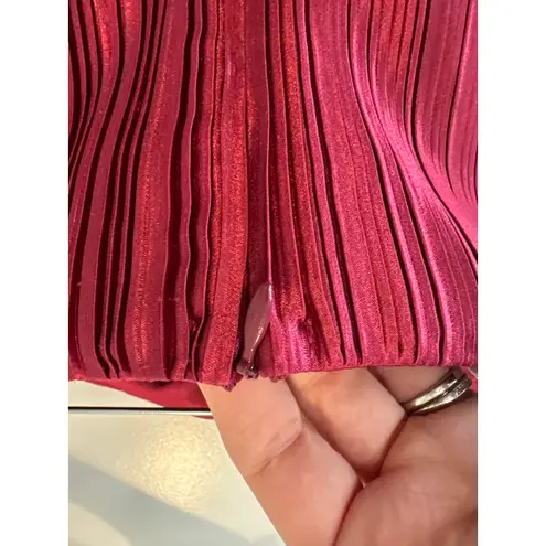 L’IDÉE Gatsby Pleated Oxblood Midi Gown Anthropologie Size Large NWT Red