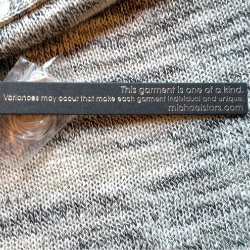 Michael Stars Black Marbled One-Shoulder Tunic Sweater - Size L - Linen Blend