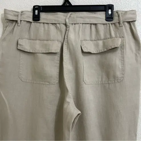 MYS collection 100% line Tan Straight Leg Pants with Lightweight Fabric Size 18