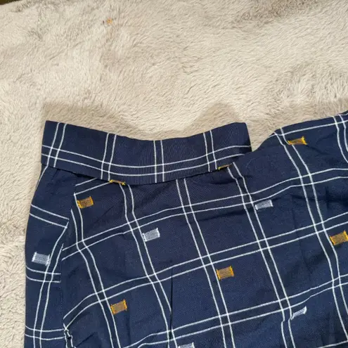 Caslon Plaid Short Sleeve Button Front Top Blue Cotton Size XXL Summer Beach