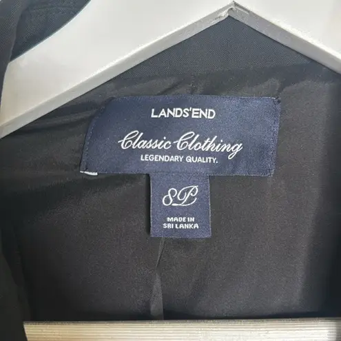 Lands' End  Women’s Black Blazer Button Classic Clothing Jacket W1069 Sz 8 Petite