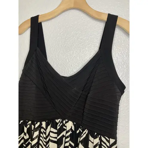 Sami & Jo Maxi Dress Womens Plus Size 2X Black Tan Halter Boho Geometric Flowy