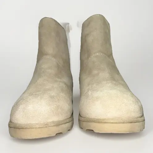BEARPAW  Megan Suede Sheepskin Bootie with NeverWet Oat Size 9 - Image 4