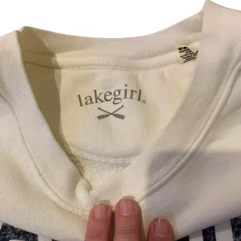 Lakegirl "LAKEGIRL FOREVER" Lazy Daze Crewneck Sweatshirt Aesthetic Cabincore L White Size L