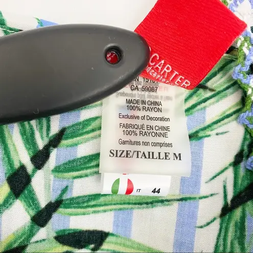 Red Carter Palm Party Swim Cover Mini Dress Tropical Hawaiian Aloha Vacation