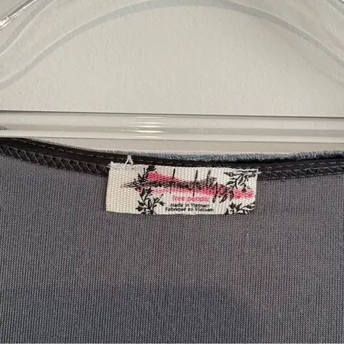 Free People  Don't You Wish Bodysuit velvet grey‎ size small.