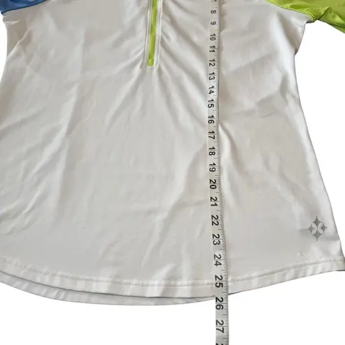 JoFit Womens Golf Jacquard Raglan Pull Over Size Large White Green Blue