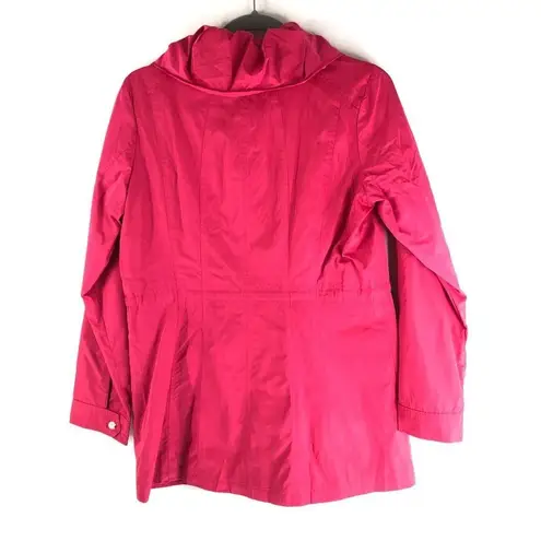 Dennis Basso Water Resistant Anorak Jacket Pockets Collar Pink Size XXS