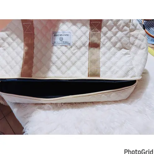 Large Quilted Travel Bag Tan