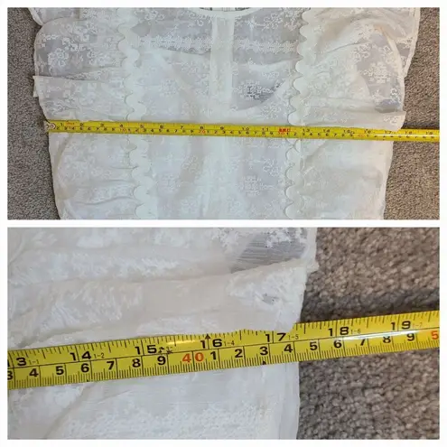 Beulah Style Exquisite Lace Long Midi Dress Medium White Bridal Cottage Prairie