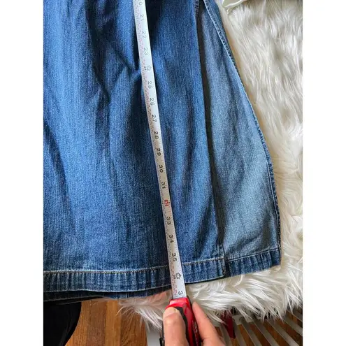 Stylish Denim Maxi Skirt with Drawstring Blue Size undefined