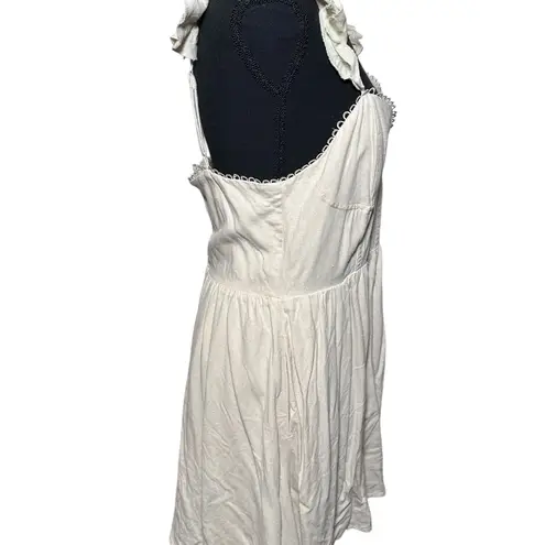 Audrey Parks for Francescas Cream Linen Blend Mini Dress Size L Preppy Rush Size L