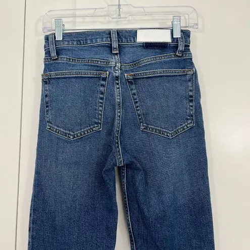 RE/DONE Size 25 Blue Stretch High Rise Ankle Crop Jeans