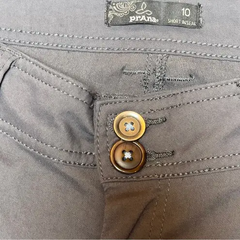 prAna Hiking Pants Women 10 Short Nylon Stretch Outdoor Travel Roll Up Navy Blue