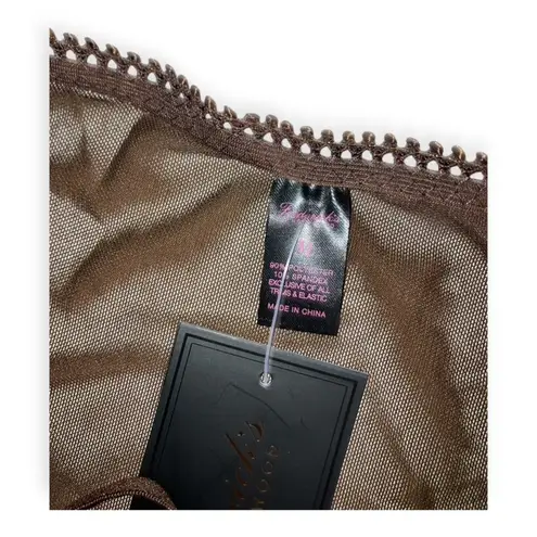 Frederick's of Hollywood Frederick’s of Hollywood Womens Brown Lola Lee Mesh Teddy