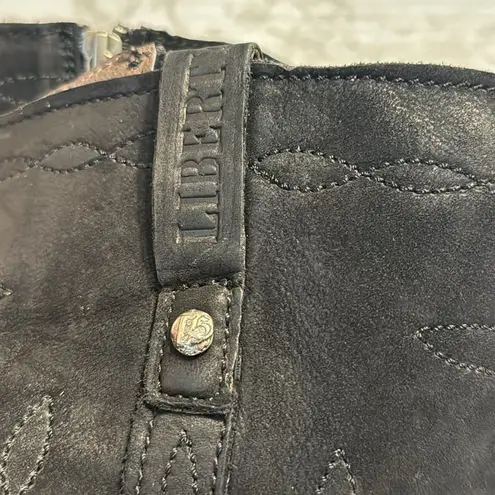 Liberty Black Tall Nubuck Greased Embroidered western rodeo Boots size 9.5