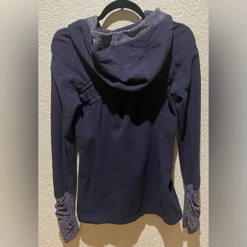 Lululemon  Apres Run Pullover Heathered Black/Navy Fleece Hoodie Size 4