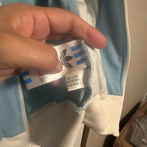 Adidas  Light Blue and White vintage Jacket