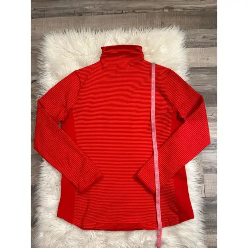 Duluth Trading Co S’no Sweat Coolmax knit funnel mock neck top sweater L Orange Size L