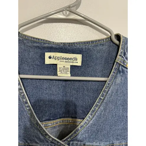 Vintage Appleseed's Jean Vest 90s Women's Size 14 Blue