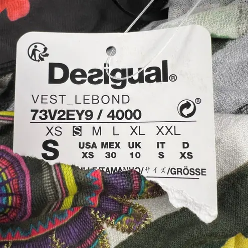 Desigual Lebond Colorful Embroidered Knit Short Sleeve T-Shirt Dress NEW Size S