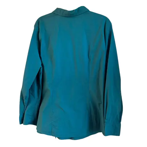 Appleseeds Womens Button Up Top Size 18W Career Office Business Casual Comfy Green