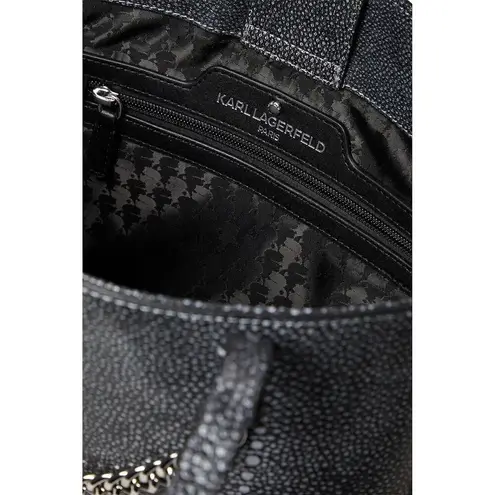 Karl Lagerfeld Maybelle Grey Faux Snakeskin Tote NWT $228 Retail