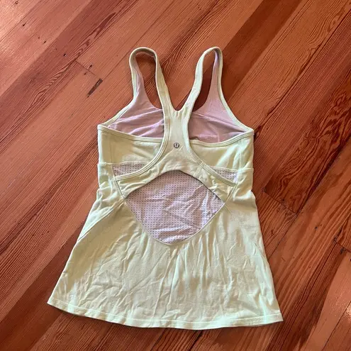 Lululemon  Neon Yellow Scoop Next Tank Top