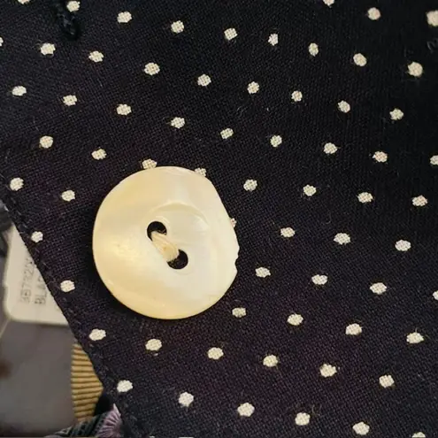 Vintage Pearl Beaded & Embroidered Sailor Collar Cottagecore Blouse 10 Black