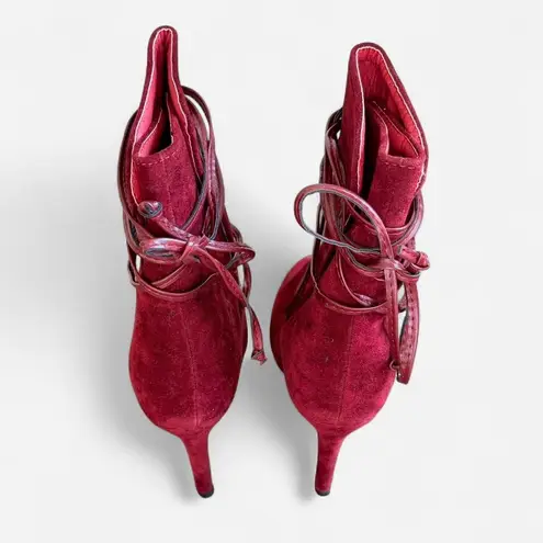Wine red ankle boots goth style Size 9.5