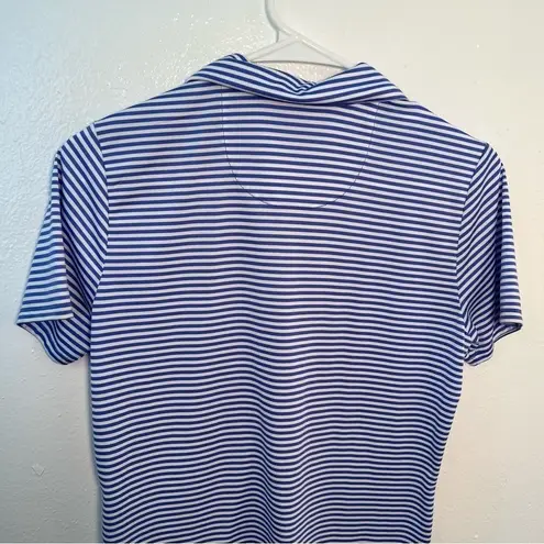 ep pro Golf Polo Shirt Blue White Stripes